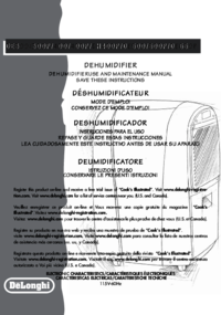 Per vedere il documento DeLonghi Dehumidifier Manuale del Proprietario